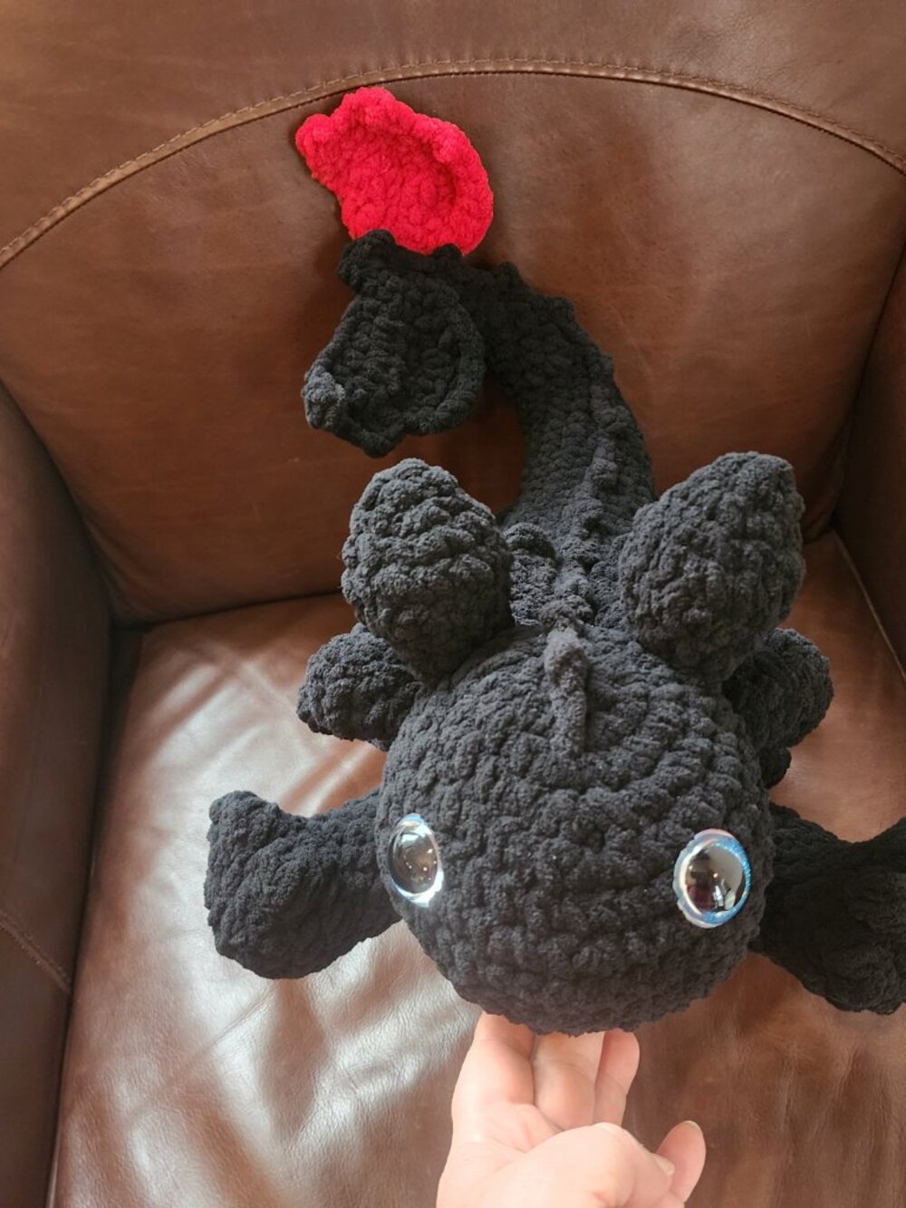 Back Playful Dragon - Handmade Crochet Plushie - Picture 7 of 12